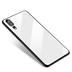 Silicone Frame Mirror Case Cover M01 for Huawei P20 White