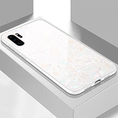 Silicone Frame Mirror Case Cover M01 for Huawei P30 Pro New Edition White