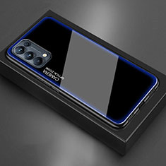 Silicone Frame Mirror Case Cover M01 for Oppo Reno5 Pro 5G Blue