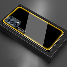 Silicone Frame Mirror Case Cover M01 for Oppo Reno5 Pro 5G Yellow
