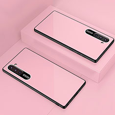 Silicone Frame Mirror Case Cover M01 for Samsung Galaxy Note 10 5G Rose Gold