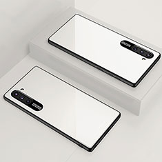 Silicone Frame Mirror Case Cover M01 for Samsung Galaxy Note 10 White