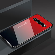 Silicone Frame Mirror Case Cover M01 for Samsung Galaxy S10 5G SM-G977B Red