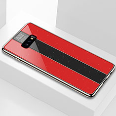 Silicone Frame Mirror Case Cover M01 for Samsung Galaxy S10e Red