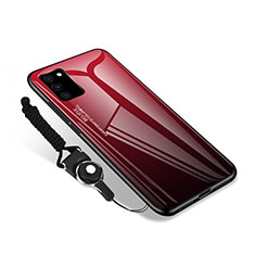 Silicone Frame Mirror Case Cover M01 for Samsung Galaxy S20 FE 2022 5G Red and Black