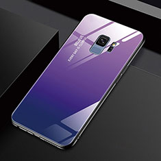 Silicone Frame Mirror Case Cover M01 for Samsung Galaxy S9 Purple