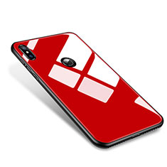 Silicone Frame Mirror Case Cover M01 for Xiaomi Mi 8 Red