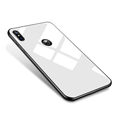 Silicone Frame Mirror Case Cover M01 for Xiaomi Mi 8 White