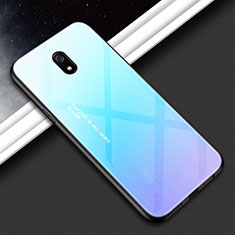 Silicone Frame Mirror Case Cover M01 for Xiaomi Redmi 8A Sky Blue