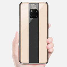 Silicone Frame Mirror Case Cover M02 for Huawei Mate 20 Pro Gold