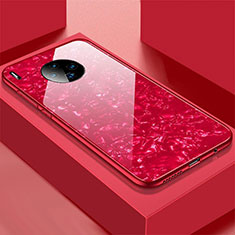 Silicone Frame Mirror Case Cover M02 for Huawei Mate 30 5G Red