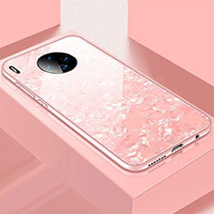 Silicone Frame Mirror Case Cover M02 for Huawei Mate 30 5G Rose Gold