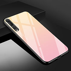 Silicone Frame Mirror Case Cover M02 for Huawei P20 Pro Pink