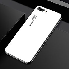 Silicone Frame Mirror Case Cover M02 for Oppo A12e White