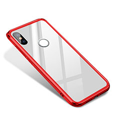 Silicone Frame Mirror Case Cover M02 for Xiaomi Mi 8 Red
