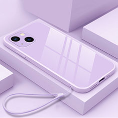 Silicone Frame Mirror Case Cover M03 for Apple iPhone 13 Purple
