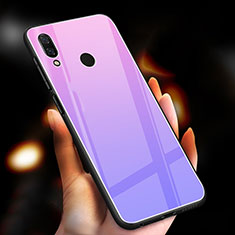 Silicone Frame Mirror Case Cover M03 for Huawei Honor 10 Lite Purple