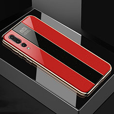 Silicone Frame Mirror Case Cover M04 for Huawei P20 Pro Red