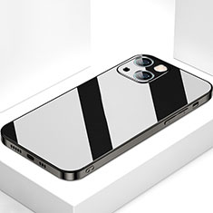 Silicone Frame Mirror Case Cover M09 for Apple iPhone 13 Mini Black
