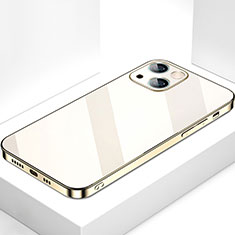 Silicone Frame Mirror Case Cover M09 for Apple iPhone 13 Mini Gold