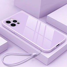 Silicone Frame Mirror Case Cover M09 for Apple iPhone 13 Pro Max Purple