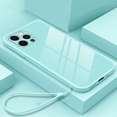 Silicone Frame Mirror Case Cover M09 for Apple iPhone 13 Pro Max Sky Blue