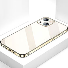 Silicone Frame Mirror Case Cover M09 for Apple iPhone 14 Plus Gold