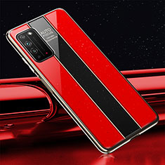 Silicone Frame Mirror Case Cover T01 for Huawei Honor X10 5G Red