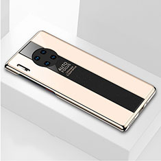 Silicone Frame Mirror Case Cover T01 for Huawei Mate 30 Pro 5G Gold