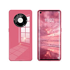 Silicone Frame Mirror Case Cover T01 for Huawei Mate 40E 5G Red Wine