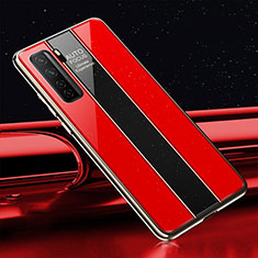 Silicone Frame Mirror Case Cover T01 for Huawei P40 Lite 5G Red