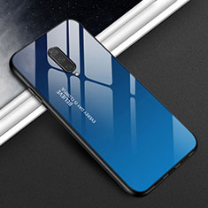 Silicone Frame Mirror Case Cover T01 for OnePlus 8 Blue