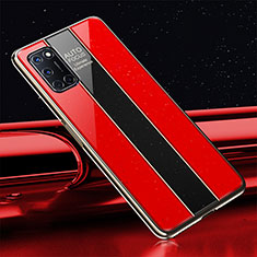 Silicone Frame Mirror Case Cover T01 for Oppo A72 Red