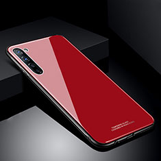 Silicone Frame Mirror Case Cover T01 for Oppo A91 Red