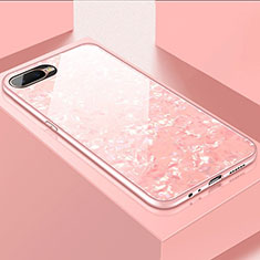 Silicone Frame Mirror Case Cover T01 for Oppo K1 Pink