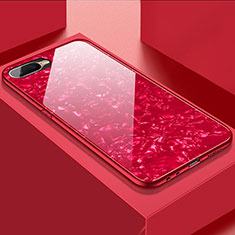 Silicone Frame Mirror Case Cover T01 for Oppo K1 Red