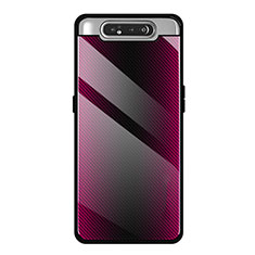 Silicone Frame Mirror Case Cover T01 for Samsung Galaxy A80 Hot Pink