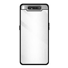 Silicone Frame Mirror Case Cover T01 for Samsung Galaxy A80 White