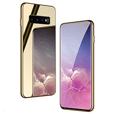Silicone Frame Mirror Case Cover T01 for Samsung Galaxy S10 Plus Gold