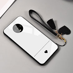 Silicone Frame Mirror Case Cover T02 for OnePlus 7T White
