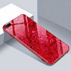 Silicone Frame Mirror Case Cover T02 for Oppo K1 Red