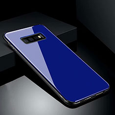 Silicone Frame Mirror Case Cover T02 for Samsung Galaxy S10 Plus Blue