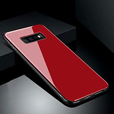 Silicone Frame Mirror Case Cover T02 for Samsung Galaxy S10 Plus Red