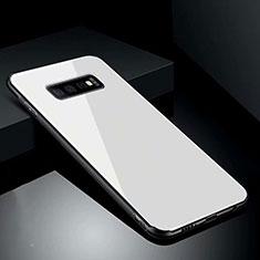 Silicone Frame Mirror Case Cover T02 for Samsung Galaxy S10 Plus White