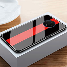 Silicone Frame Mirror Case Cover T03 for OnePlus 7T Red