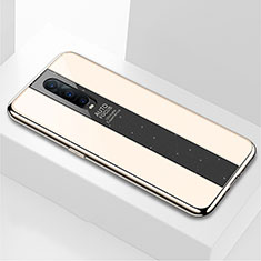 Silicone Frame Mirror Case Cover T03 for Oppo R17 Pro Gold
