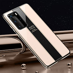 Silicone Frame Mirror Case Cover T04 for Huawei P40 Pro Gold