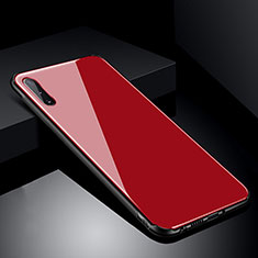 Silicone Frame Mirror Case Cover T04 for Samsung Galaxy A90 5G Red