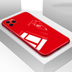 Silicone Frame Mirror Case Cover T05 for Apple iPhone 11 Pro Max Red