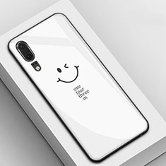Silicone Frame Mirror Case Cover T06 for Huawei P20 White